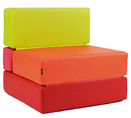 Puf Cama convertible Gran Hermano Naranja Puf Cama convertible Gran Hermano Naranja