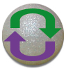 Perla de poliestireno con símbolo del reciclado
